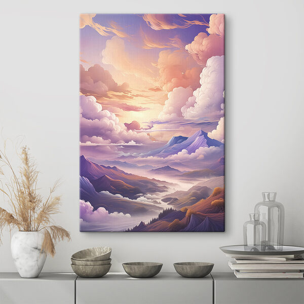 Cuadros Un paisaje de montañas y nubes