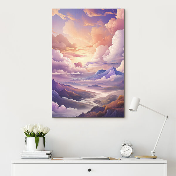 A landscape of mountains and clouds A landscape of mountains and clouds