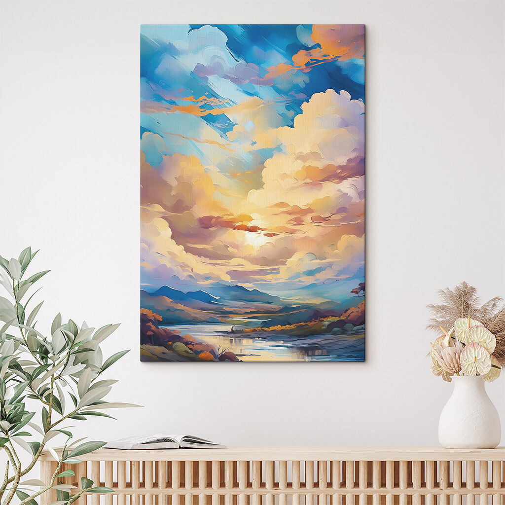 A colorful sky with clouds A colorful sky with clouds