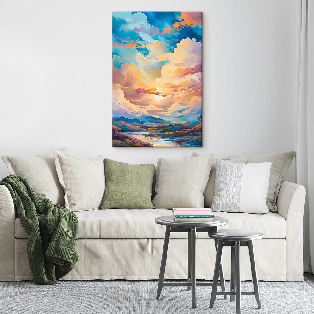 A colorful sky with clouds A colorful sky with clouds