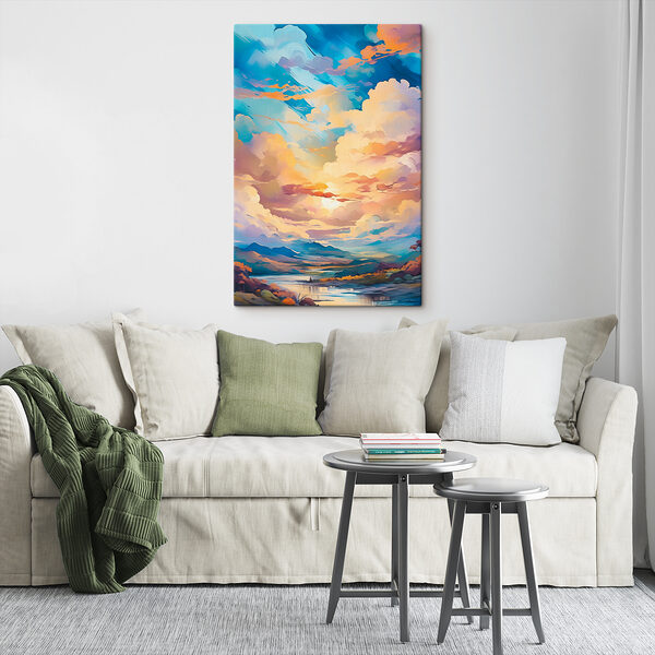 A colorful sky with clouds A colorful sky with clouds