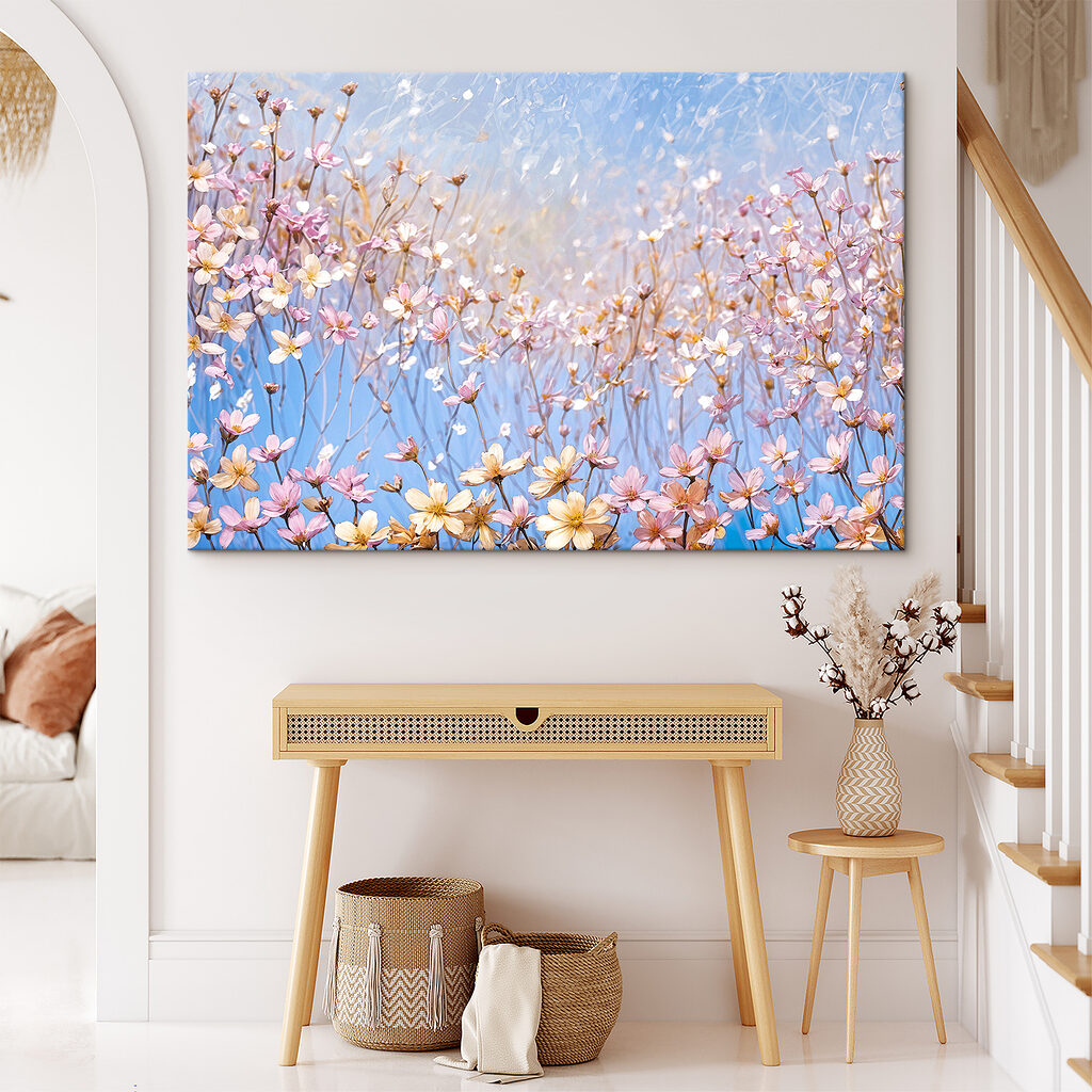 A group of flowers on a clear surface A group of flowers on a clear surface