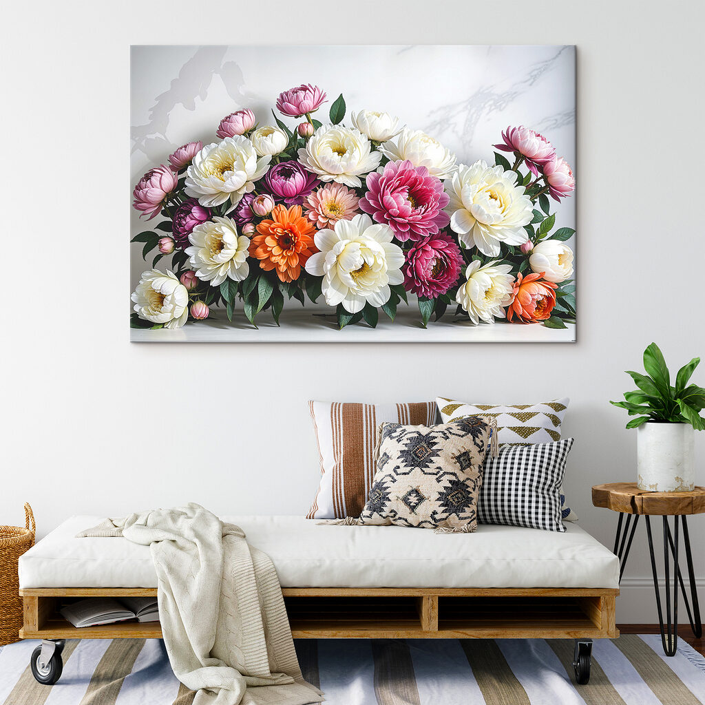 A group of flowers on a table