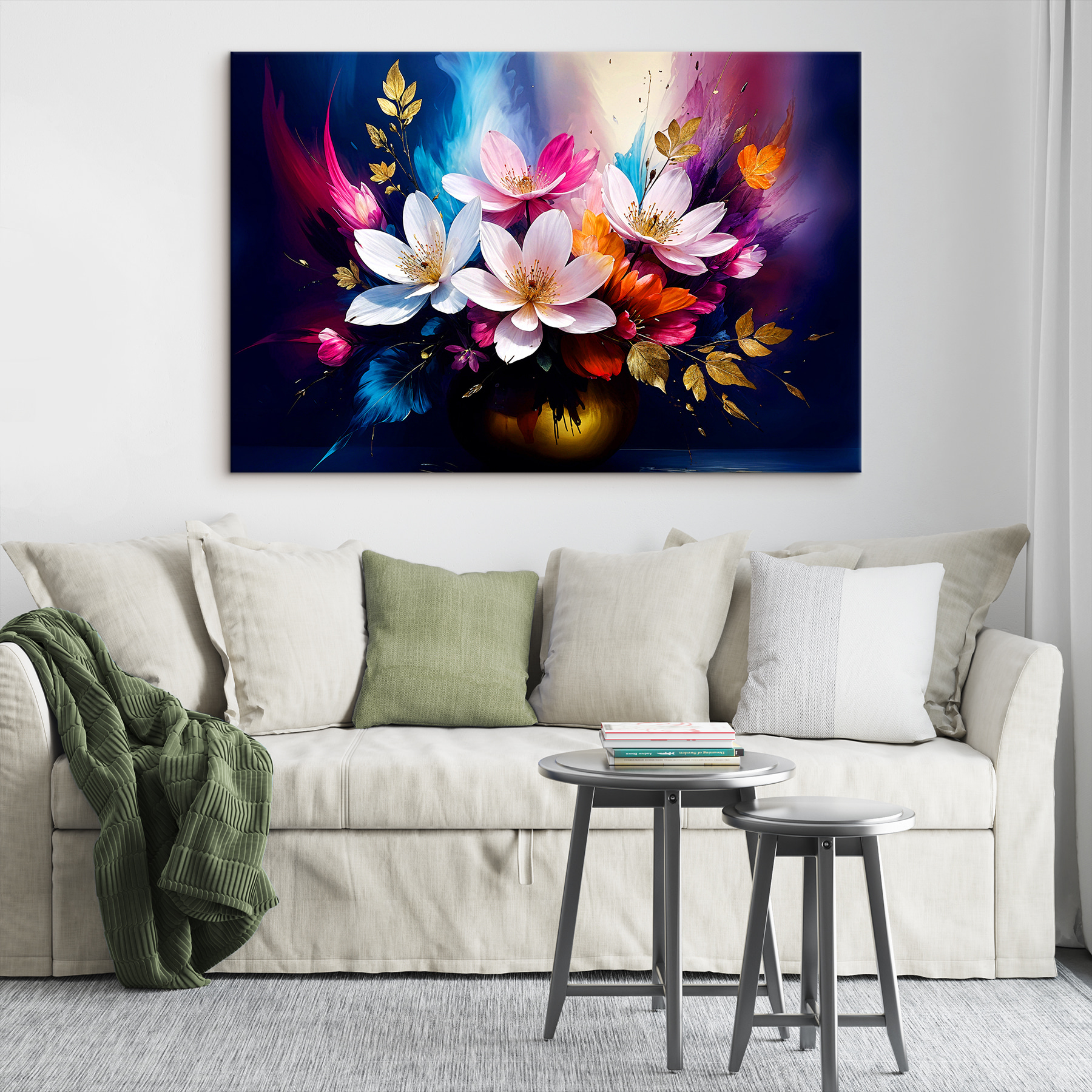 A colorful flowers in a vase