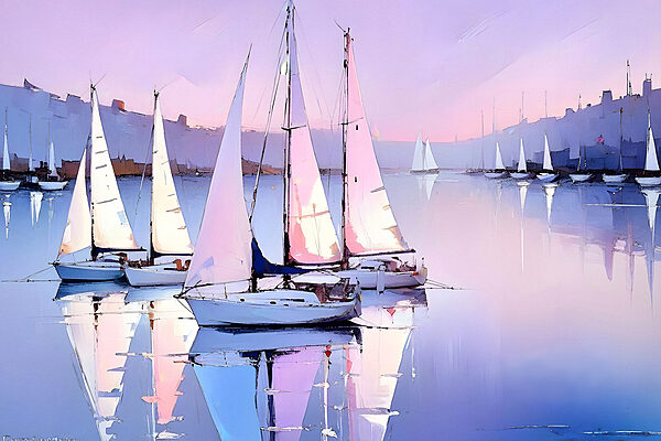 A group of sailboats on water A group of sailboats on water