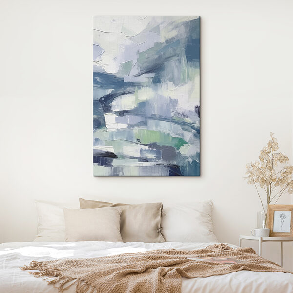 A close up of a painting