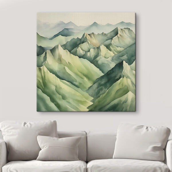 Cuadros Un cuadro de montañas con niebla (SKU: s38909) Cuadros Cuadros Un cuadro de montañas con niebla (SKU: s38909)