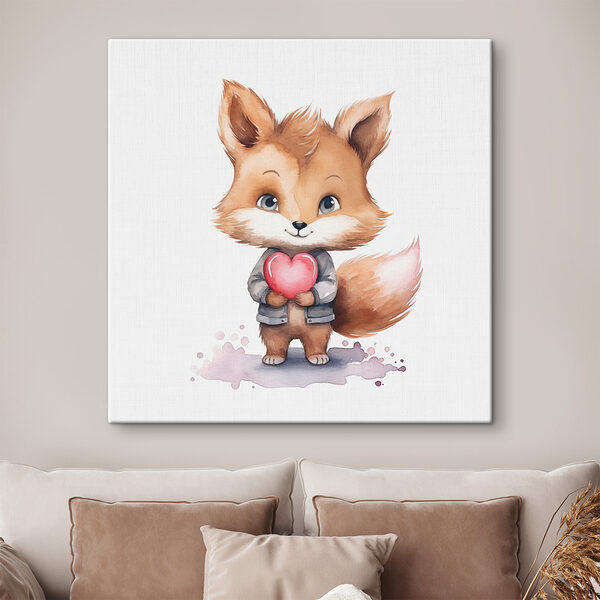 Cuadros Una acuarela de un zorro sosteniendo un corazón (SKU: s38921) Cuadros Cuadros Una acuarela de un zorro sosteniendo un corazón (SKU: s38921)