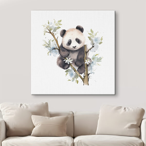 Cuadros Un oso panda en la rama de un árbol