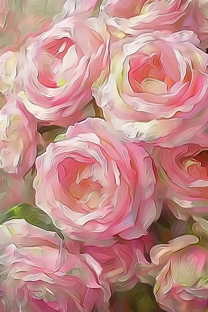 A close up of a bunch of pink flowers