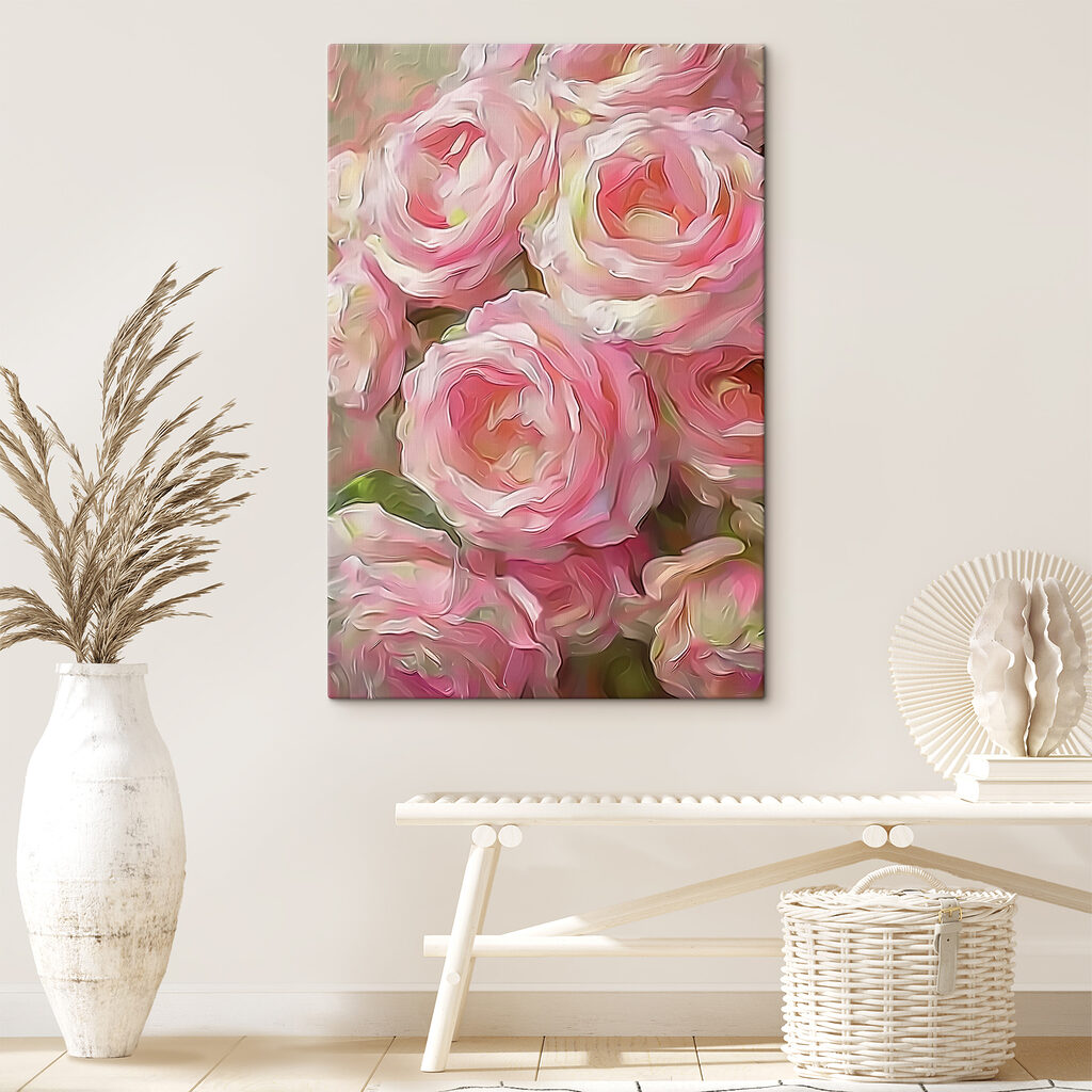 A close up of a bunch of pink flowers