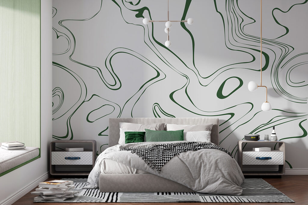 A green and white swirls A green and white swirls