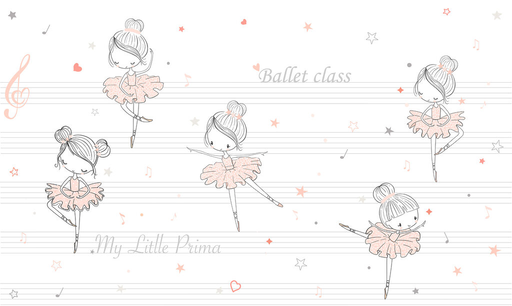 A group of cartoon girls dancing on a musical note