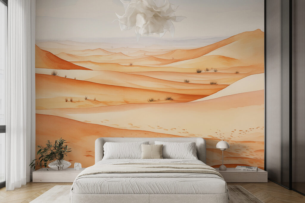 A desert landscape with sand dunes A desert landscape with sand dunes