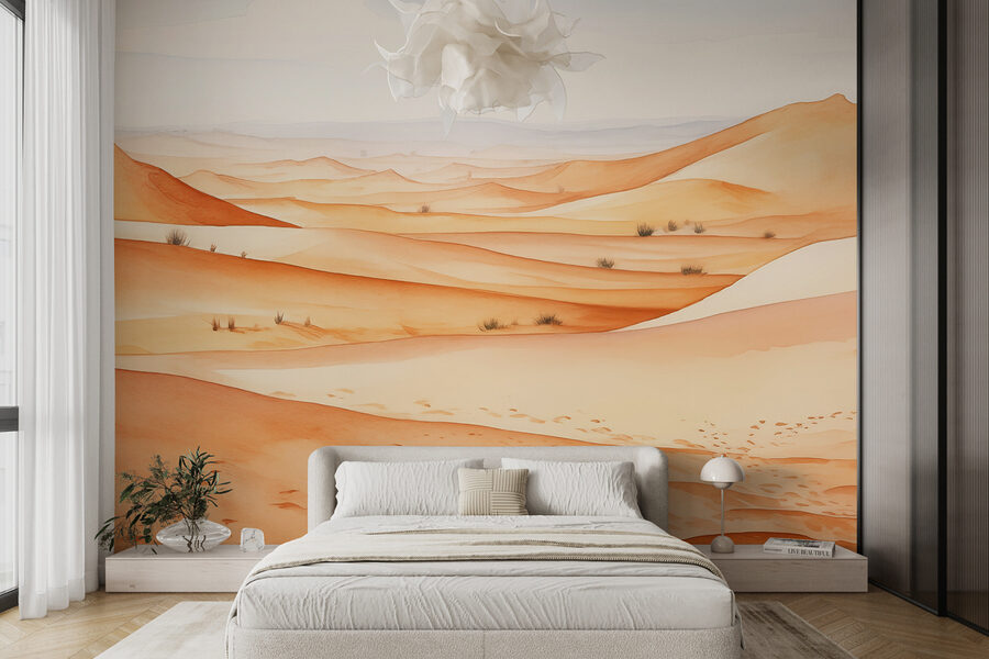 Un paisaje desértico con dunas de arena