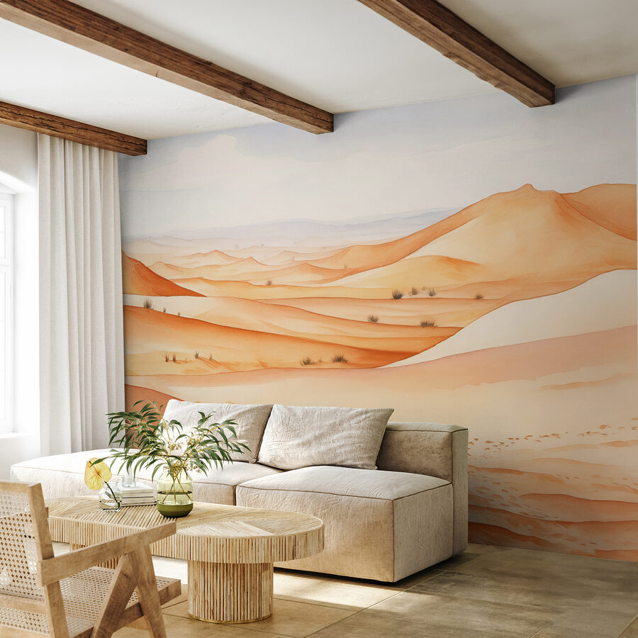 Un paisaje desértico con dunas de arena