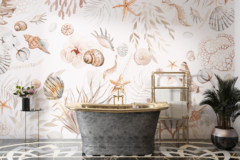 A watercolor sea life pattern A watercolor sea life pattern