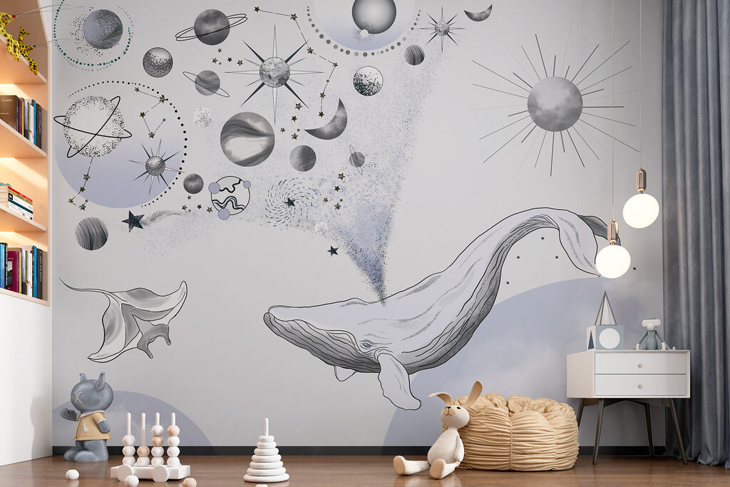 A whale and planets