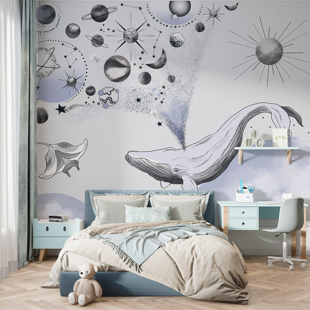 A whale and planets