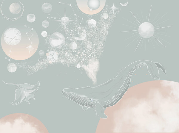 Una ballena con una nube de humo Una ballena con una nube de humo