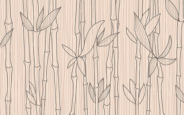 Dibujo de tallos y hojas de bambú Dibujo de tallos y hojas de bambú
