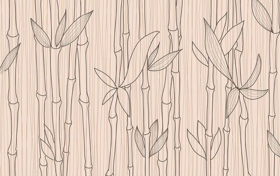 Dibujo de tallos y hojas de bambú