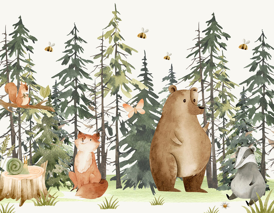 Un grupo de animales en el bosque
