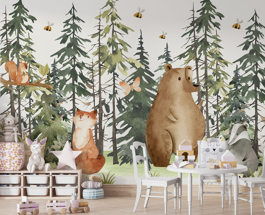 Un grupo de animales en el bosque