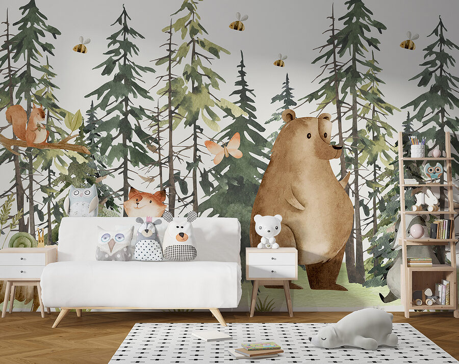 Un grupo de animales en el bosque