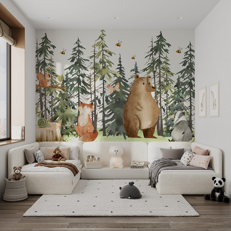 Un grupo de animales en el bosque