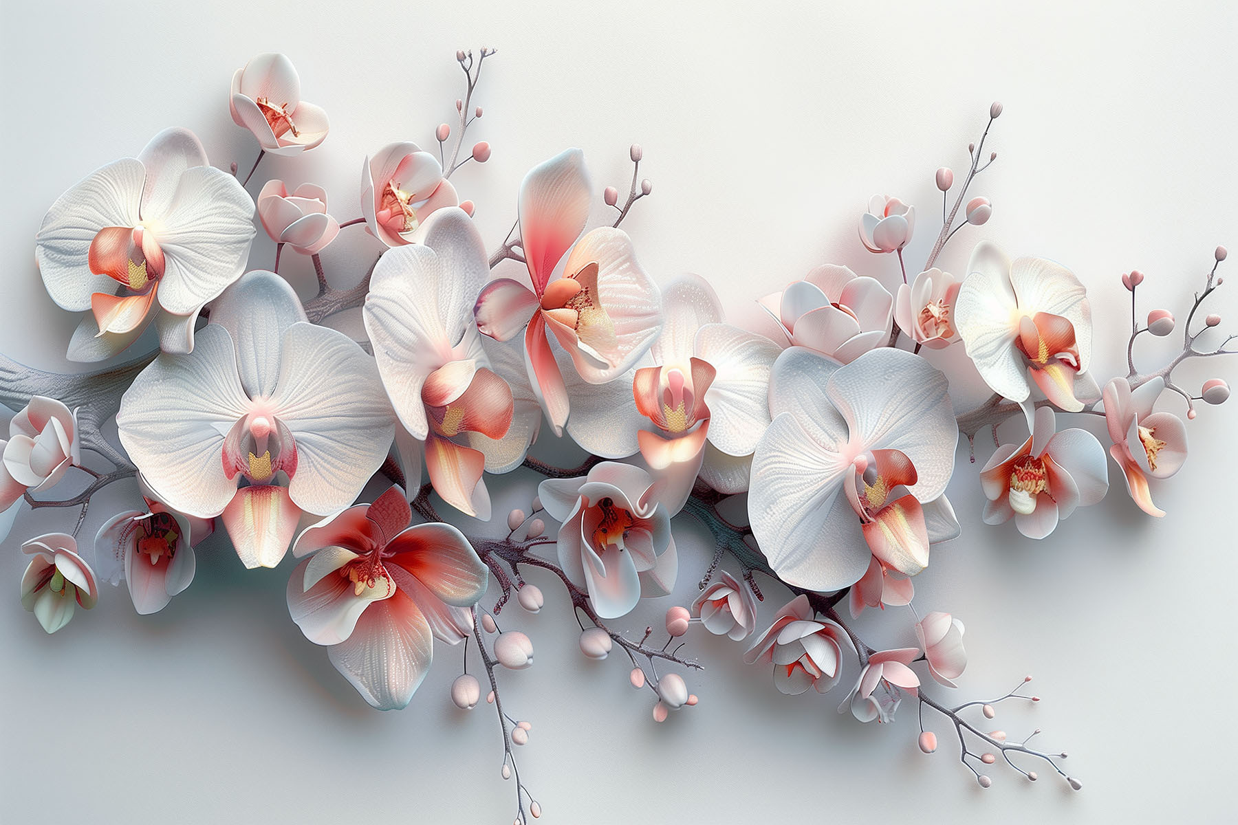 A white and pink flowers