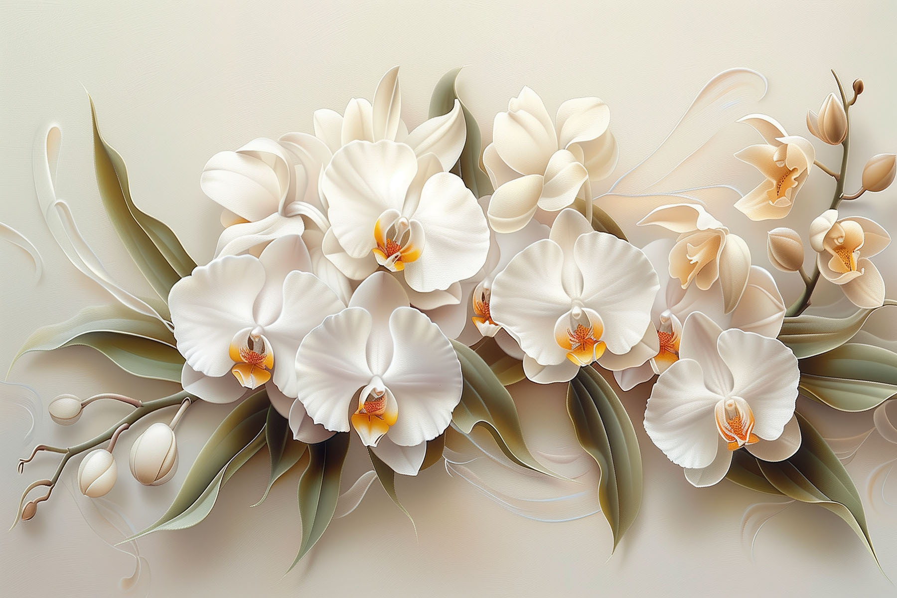 A group of white flowers A group of white flowers
