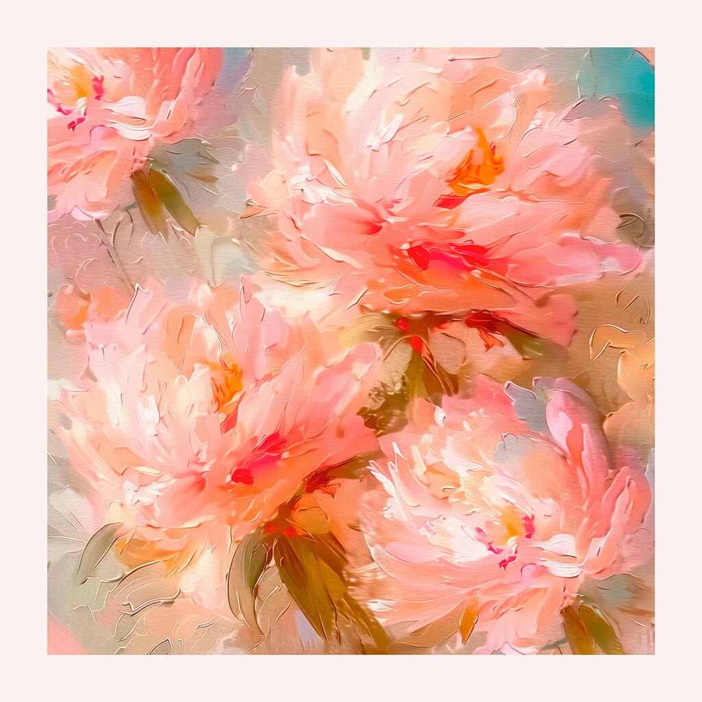 A painting of pink flowers A painting of pink flowers