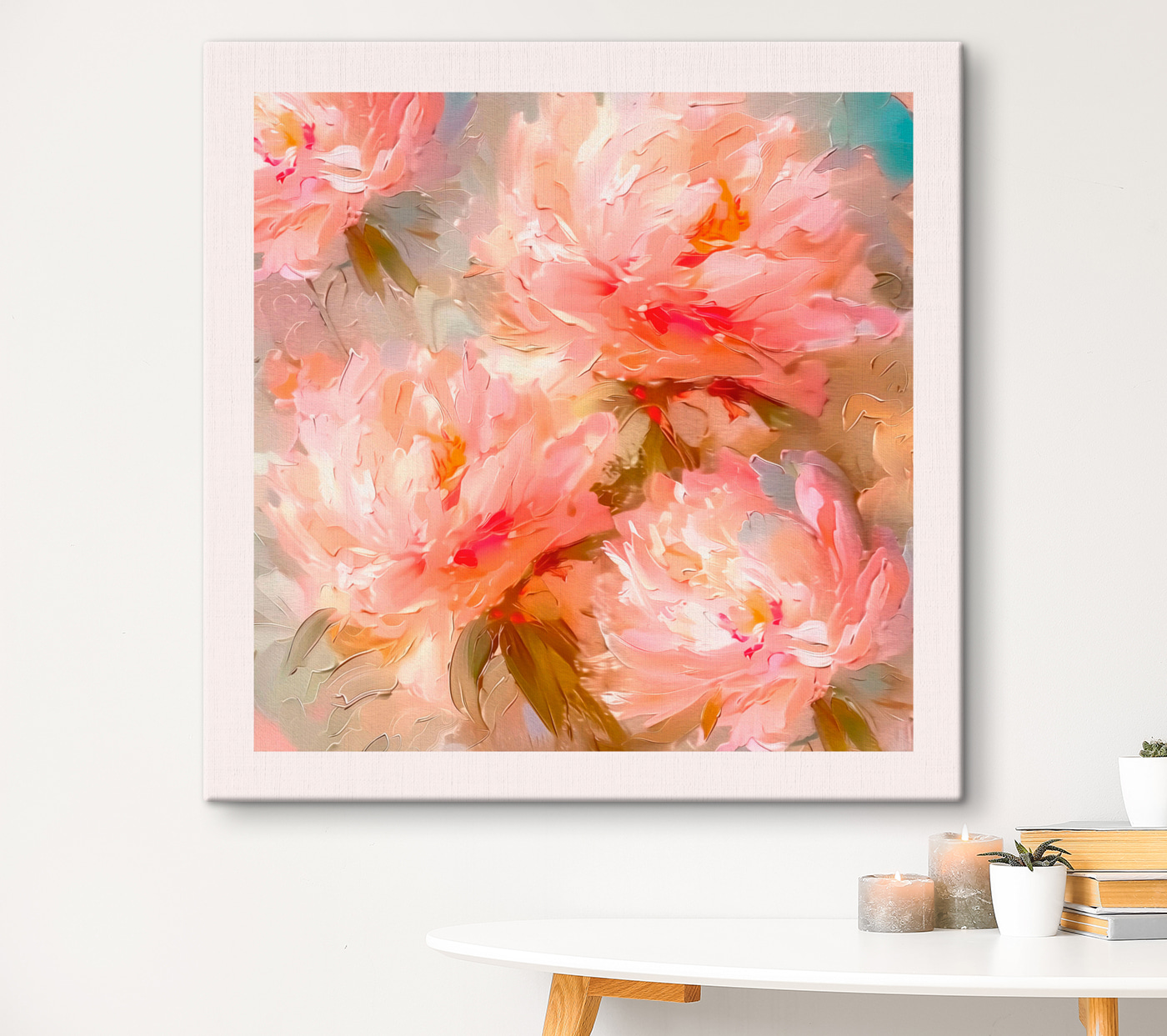 A painting of pink flowers A painting of pink flowers