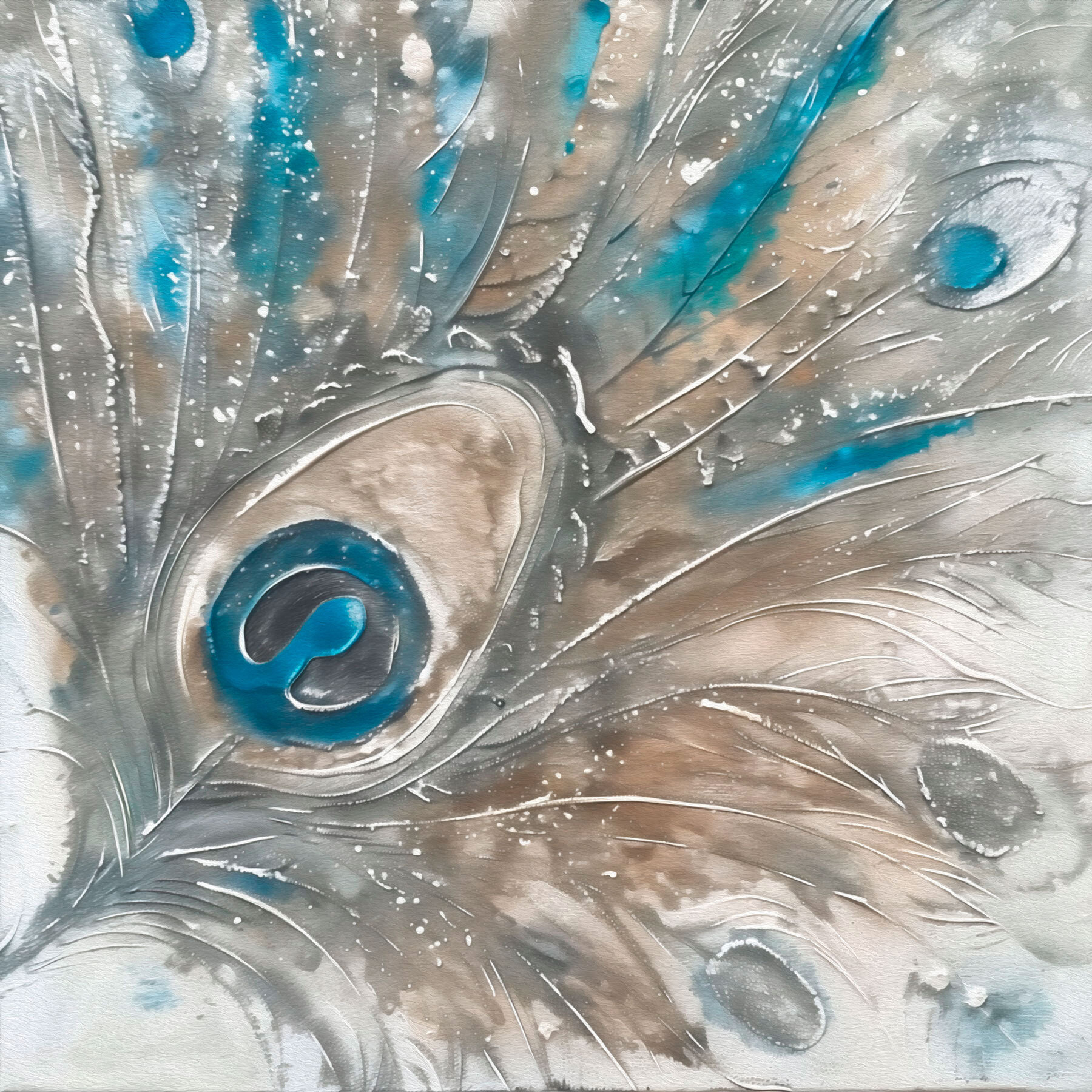 A close up of a peacock feather