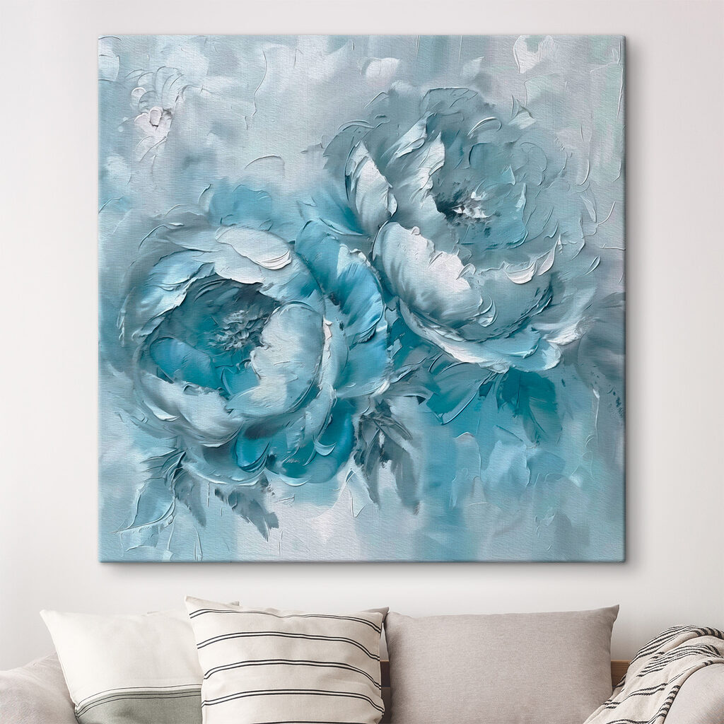 A painting of flowers on a white surface A painting of flowers on a white surface