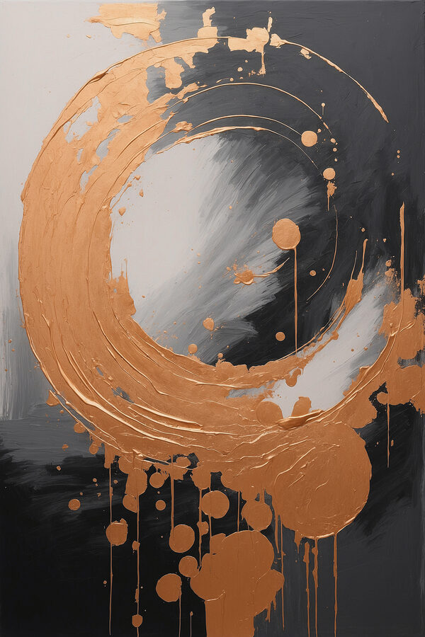 Abstract swirl with bronze accents