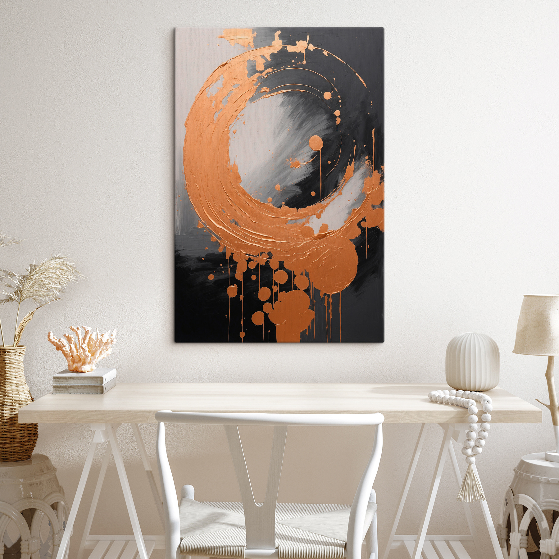 Abstract swirl with bronze accents
