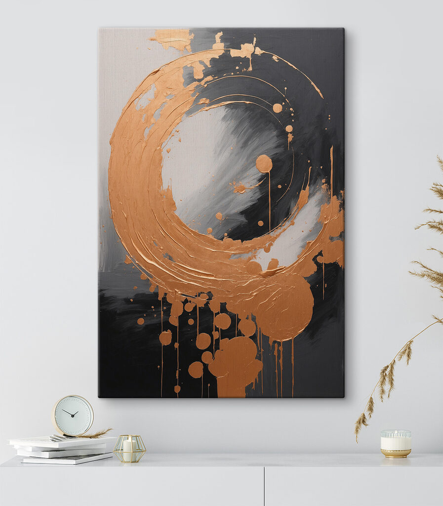 Abstract swirl with bronze accents