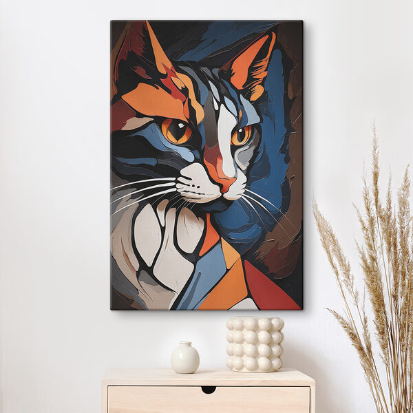 Cuadros Un gato con los ojos naranjas