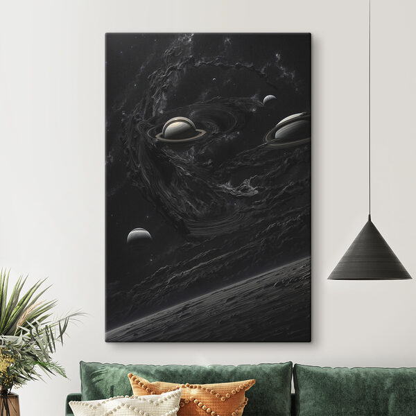 Cuadros Planetas en el espacio, junto a otros planetas y estrellas