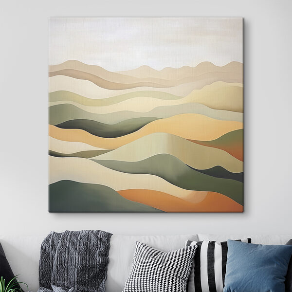 Cuadros Un cuadro que representa un paisaje desértico