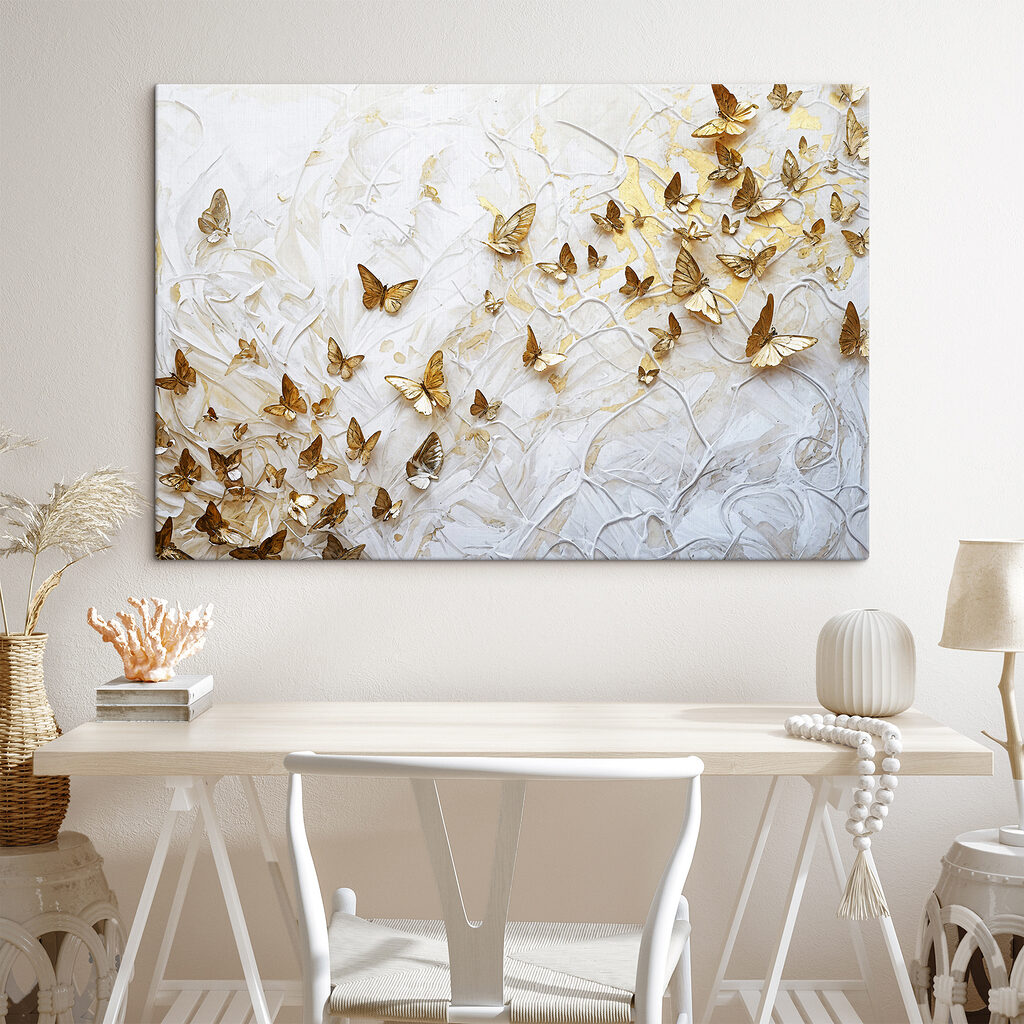 Butterflies dancing on textured canvas Butterflies dancing on textured canvas
