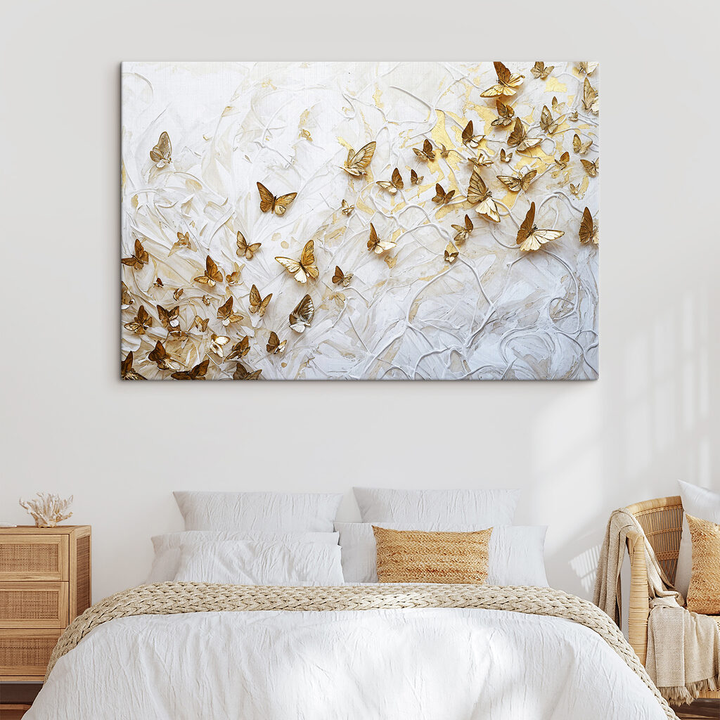 Butterflies dancing on textured canvas Butterflies dancing on textured canvas