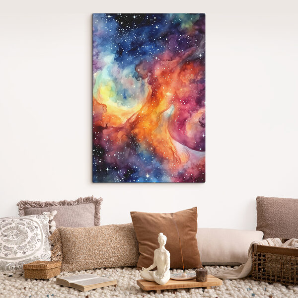 Cuadros Una galaxia llena de colores con estrellas