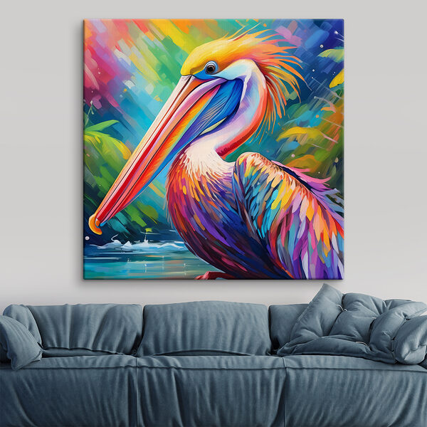 Cuadros Un pájaro de colores vivos con un pico largo (SKU: s39054) Cuadros Cuadros Un pájaro de colores vivos con un pico largo (SKU: s39054)