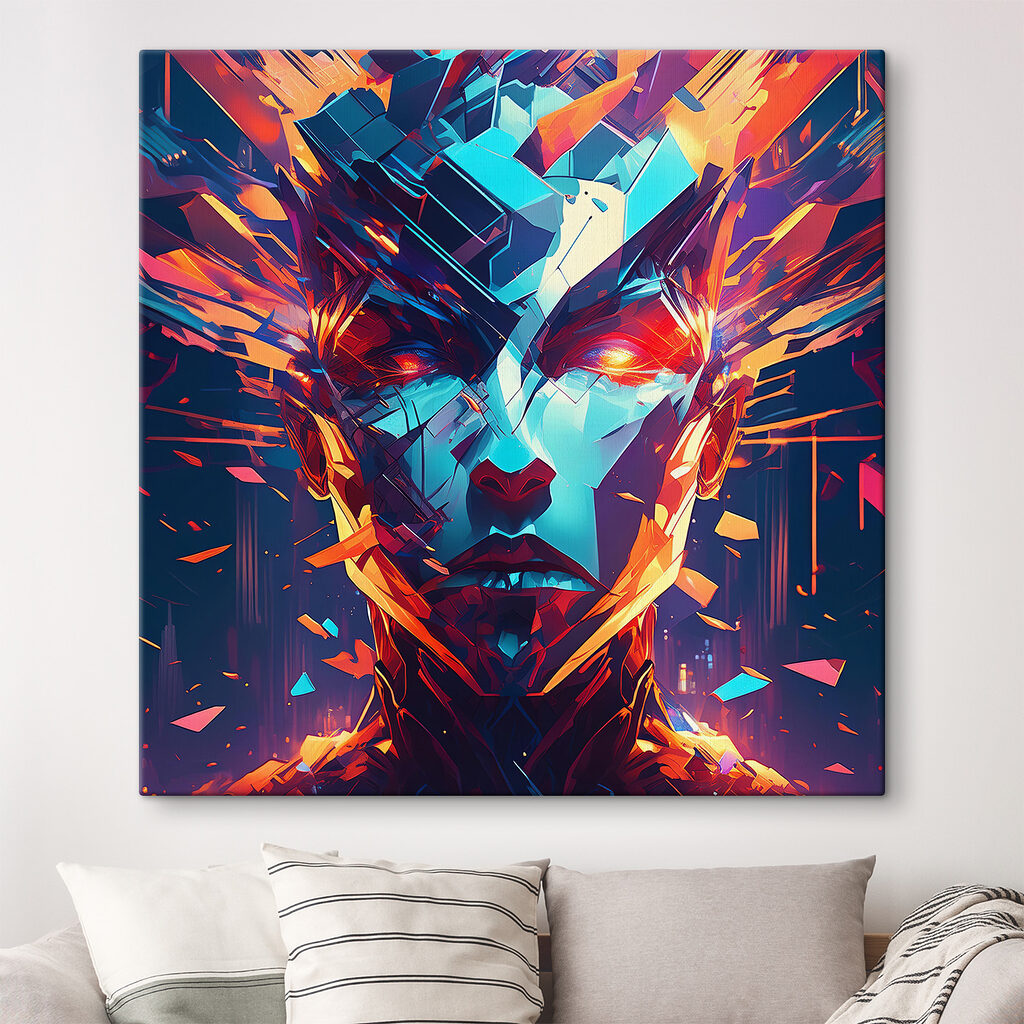 A digital art of a woman