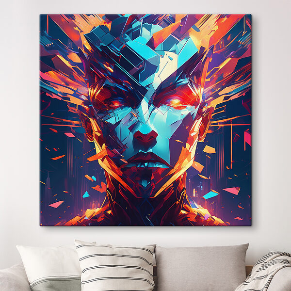 A digital art of a woman