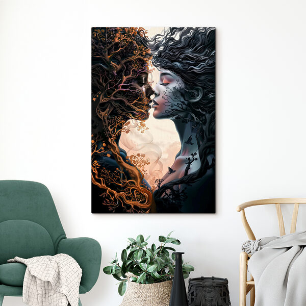 Cuadros Una mujer con el pelo largo y un árbol (SKU: s39030) Cuadros Cuadros Una mujer con el pelo largo y un árbol (SKU: s39030)
