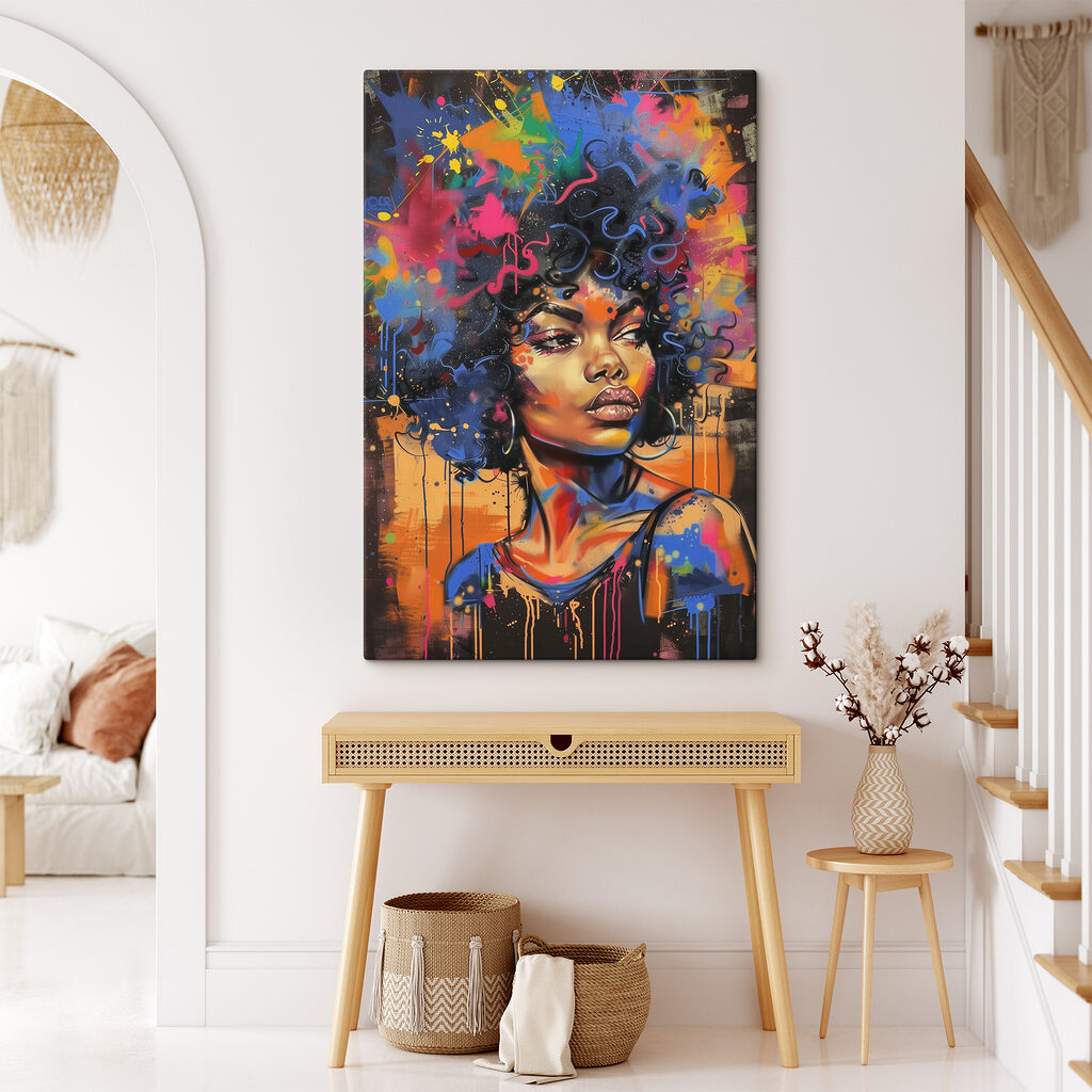 A woman with colorful hair A woman with colorful hair